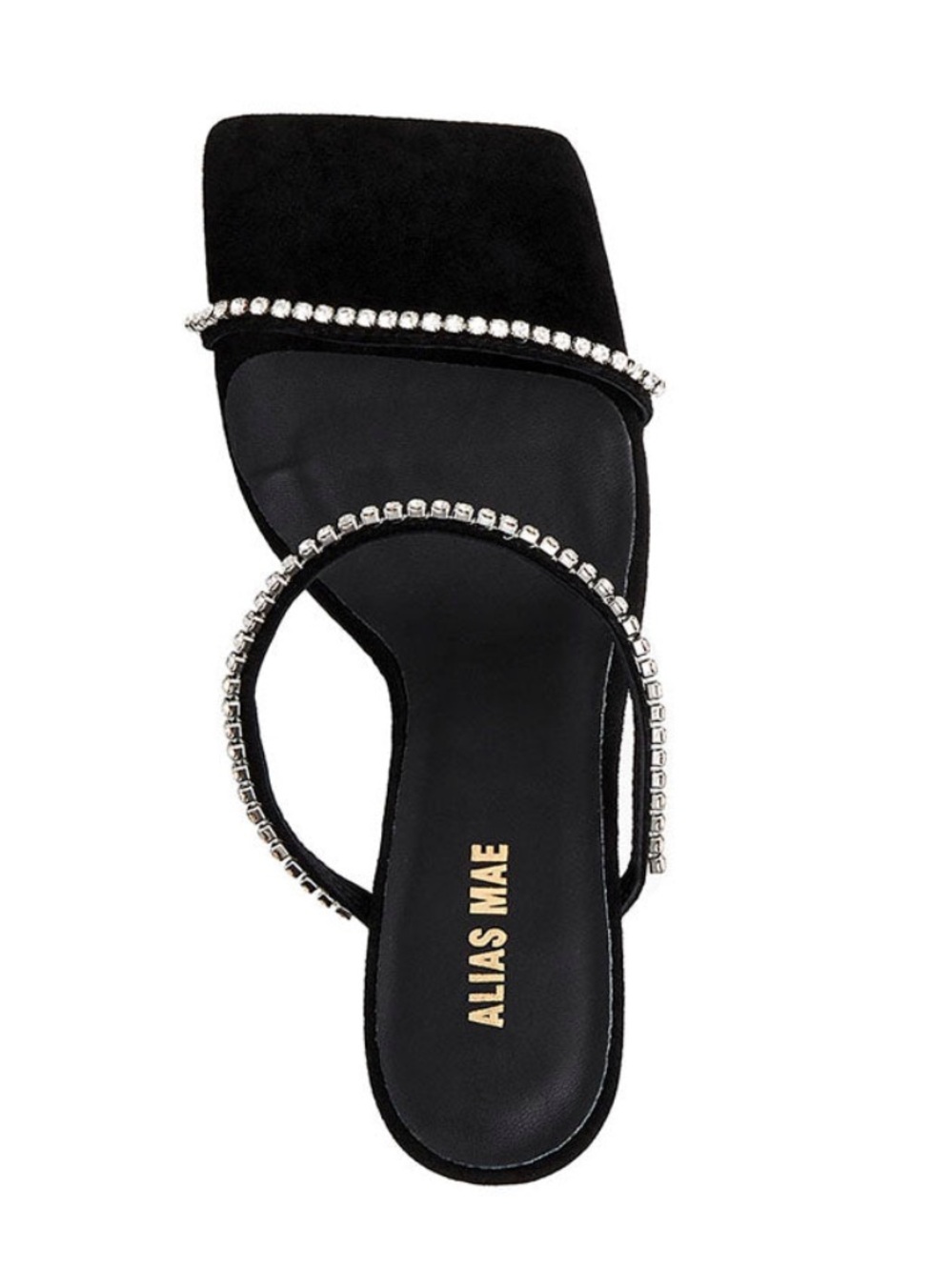 Alias Mae Black Crystal-Embellished Heeled Sandal - Picture 2 of 7